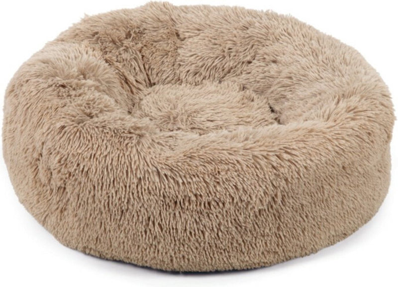 Beeztees Yali – Hundebett – Plüsch – flauschig – Beige – Durchm. 70 cm