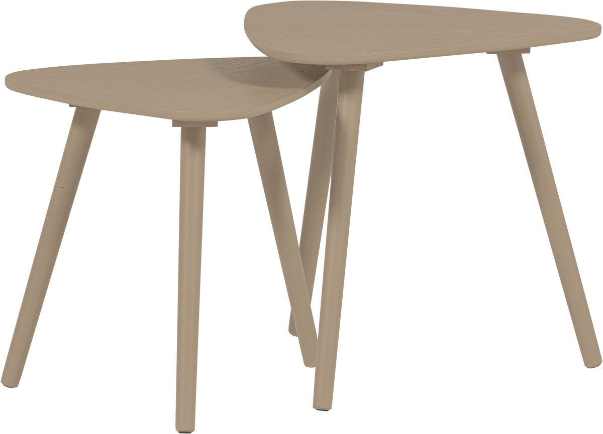 Woood Nila Beistelltische – Holz – Sand – 2er-Set