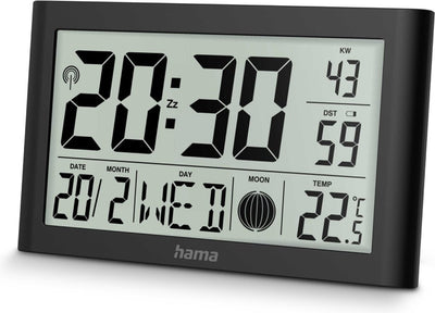 Hama Wanduhr - Martinique - funkgesteuert - Thermo-Hygrometer - Schwarz