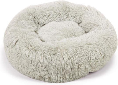 Beeztees Yali – Hundebett – Plüsch – flauschig – hellgrau – Durchm. 50 cm