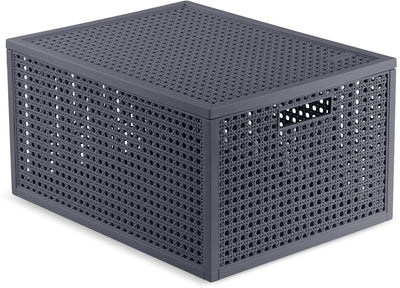 Curver Kaya Aufbewahrungskorb – 20 l – 37,6 x 30 x 20,7 cm – Anthrazit