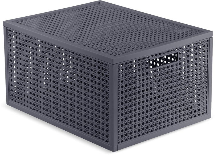 Curver Kaya Aufbewahrungskorb – 20 l – 37,6 x 30 x 20,7 cm – Anthrazit