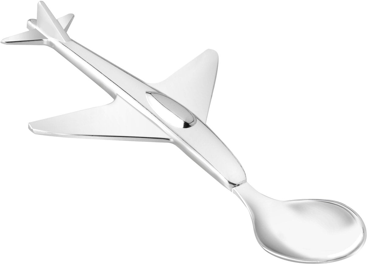 Zilverstad - Babylöffel Flugzeug versilbert