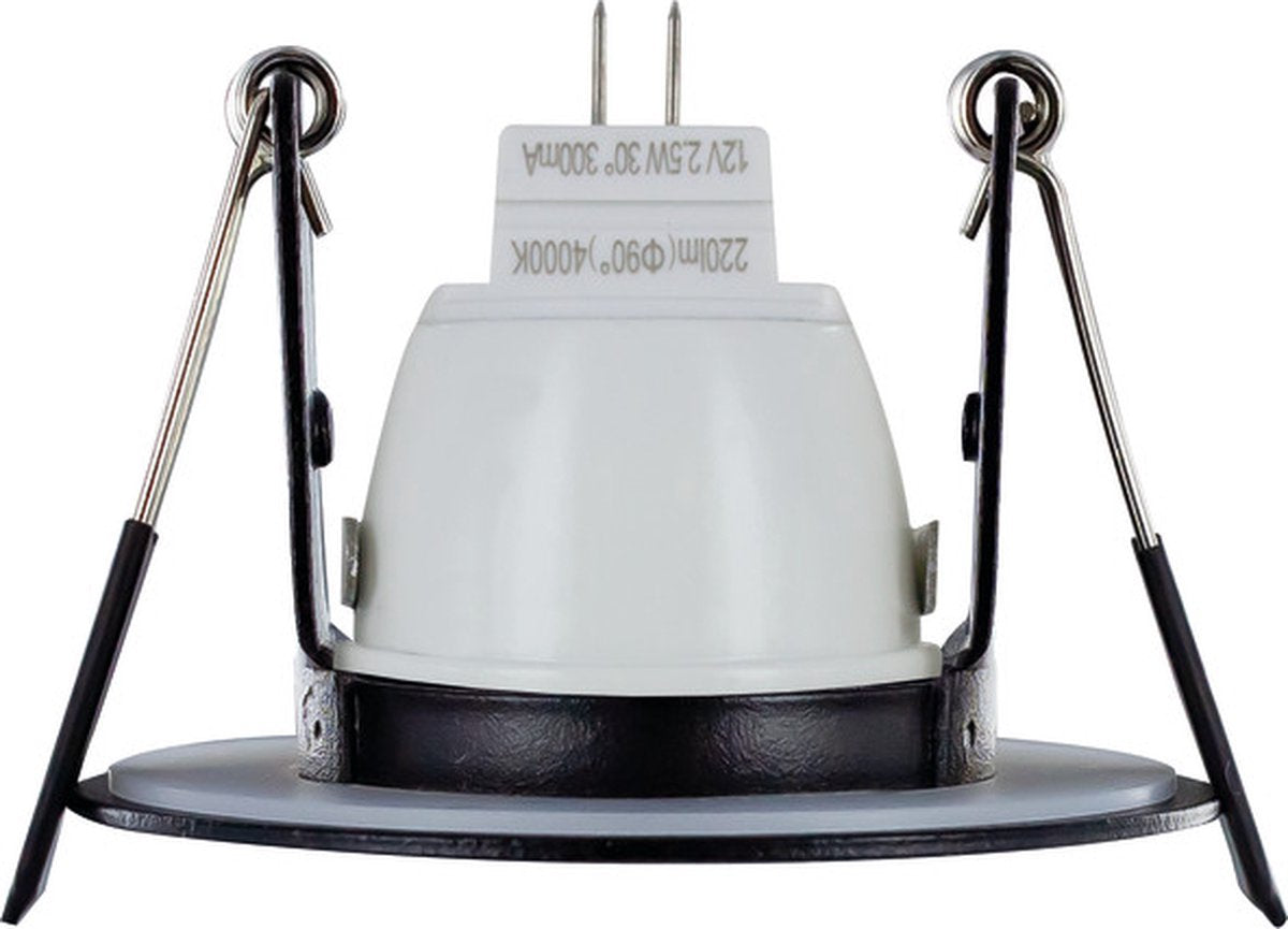 Integrierter Mini-Einbaustrahler schwarz IP65 | Schnittgröße 4,5cm | für mr11 gu4 oder par11 gu10 ø3,5cm