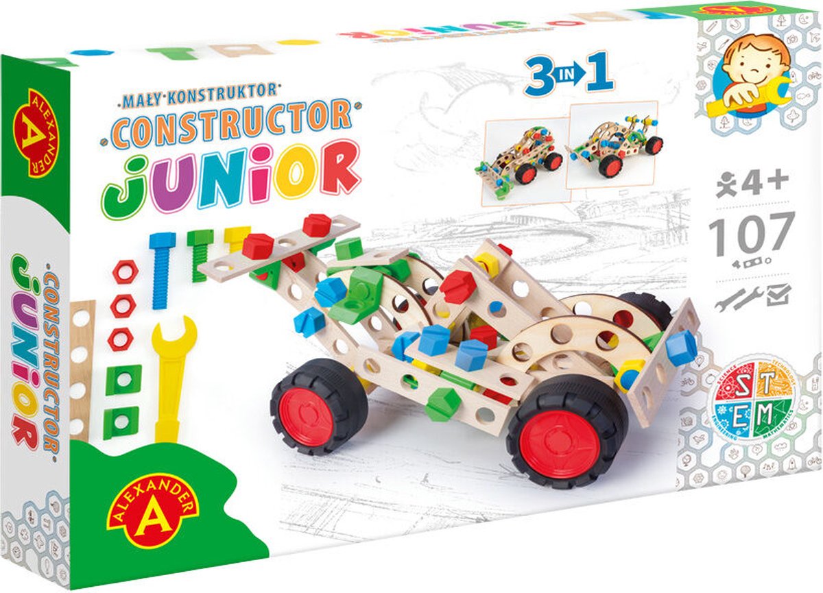 Alexander Toys Konstrukteur Junior - 3×1 - Sportwagen - 107-tlg