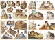 Creativ Company Vintage-Bilder, Katzen, Blatt 16,5x23,5 cm, 2 Blatt 1 Karton