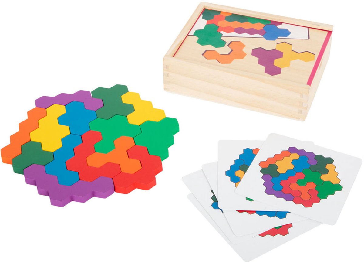Kleines Fußholzform -Puzzle -Sechseck