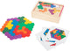 Kleines Fußholzform -Puzzle -Sechseck