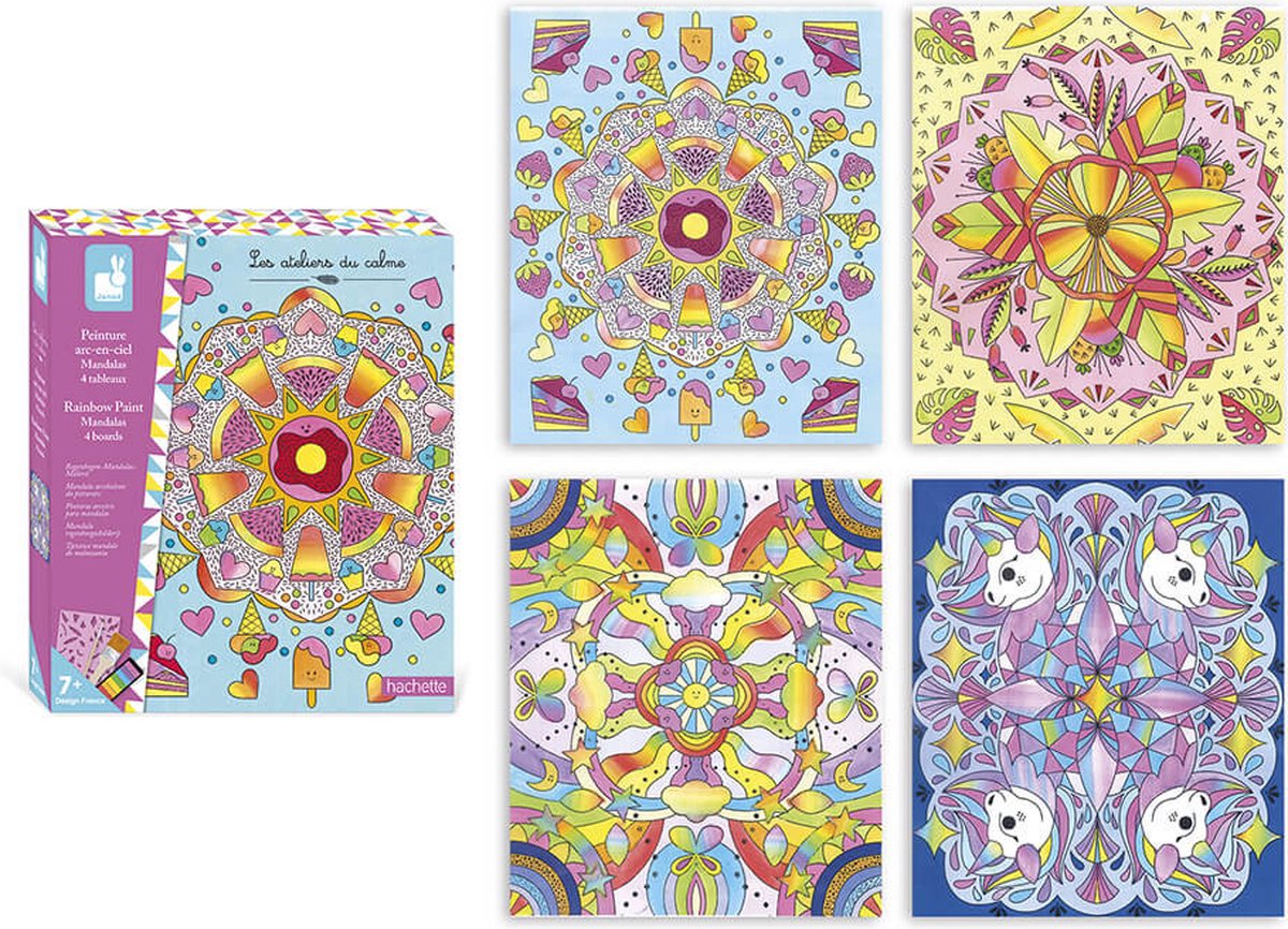 Janod – Les Ateliers du Calme – Regenbogen-Mandalas malen – Bastelset