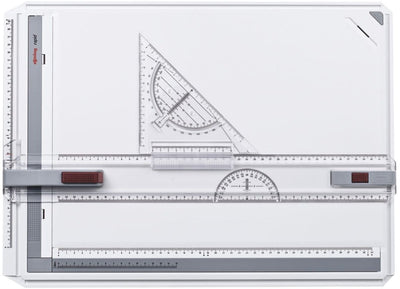 Rotring Schnellzeichenbrett | mit Lineal, Zirkel und Winkel | Zeichenbrett im A3-Format