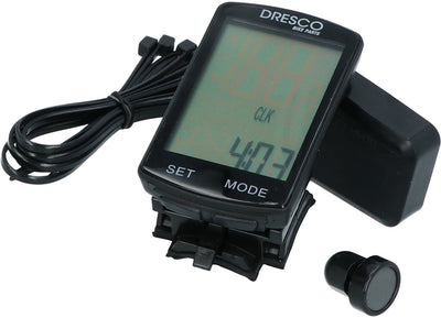 Dresco kabelloser Fahrradcomputer – 19 Funktionen – übersichtliches Display – Hintergrundbeleuchtung – inklusive Batterien – Maße 71 x 41 x 14,6 mm