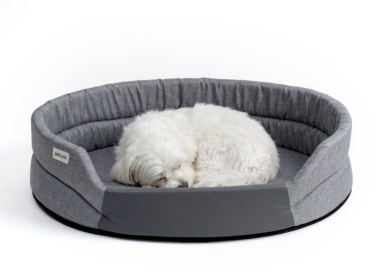 Peluvio Arita – Hundebett wasserabweisend – Hundebett schmutzabweisend – Größe S – rutschfeste Unterseite – leicht, reisefreundlich – niedriger Einstieg ohne Kanten – langlebiger Schaumstoff – geruchsarm, leicht zu reinigen – Komfort für jeden Hund