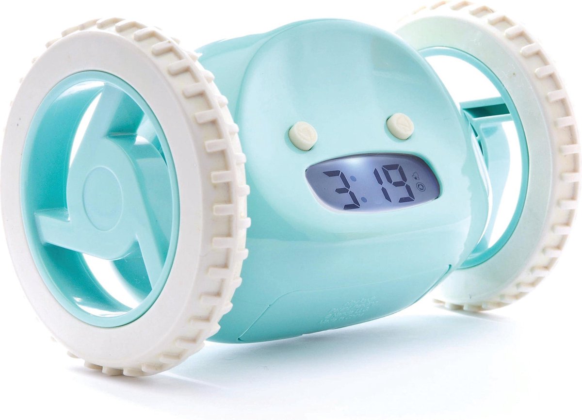 Clocky - Wecker auf Rädern - Hellblau - Klarblau