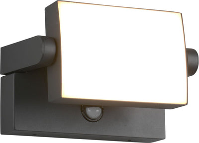 Trio Kansas - Wandleuchte - Anthrazit - inkl. 1x SMD 10W - Bewegungssensor - neigbar - Außenbeleuchtung - IP54