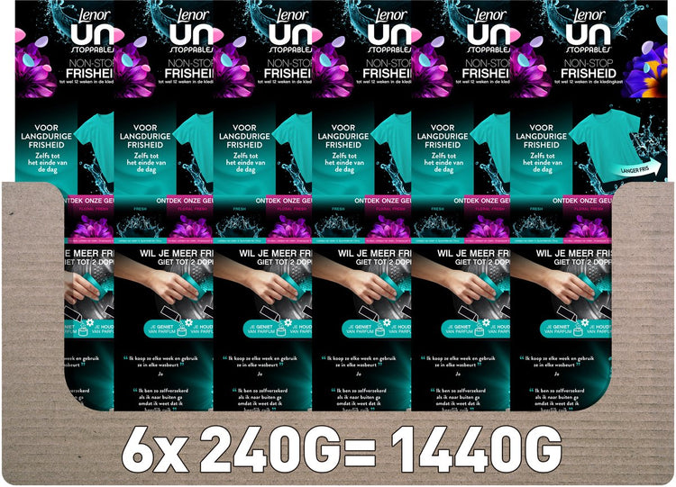Lenor Unstoppables Duft-Booster Frischer Duft – 6 x 240 Gramm – Waschparfüm