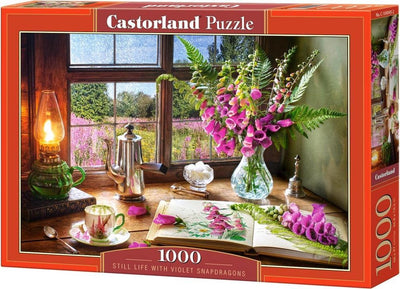 Castorland-Stillleben mit violetten Löwenmäulchen – Puzzle – 1.000 Teile – Satin-Finish – perfekte Passform – europäische Qualität