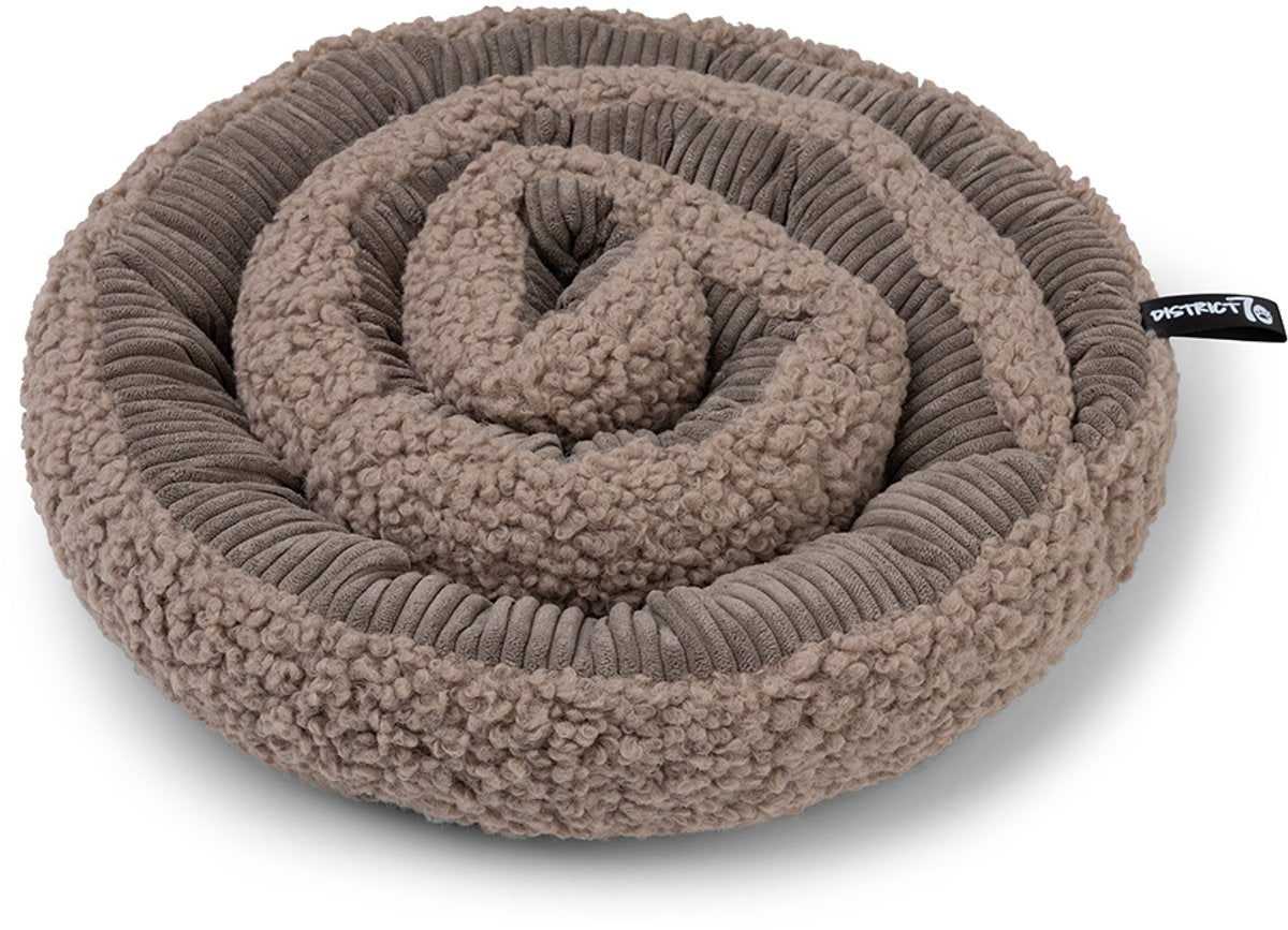 District 70 Swirl – Schnüffelmatte für Hunde | regt das Suchverhalten und die geistige Aktivität an – taupe – ø 34 cm