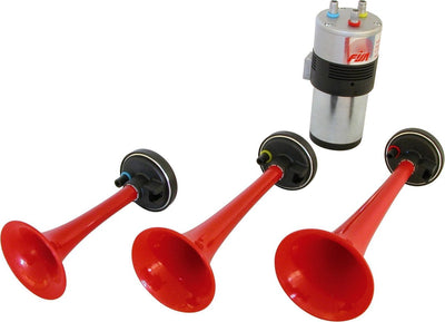 Carpoint-Lufthupe – Tour de France-Melodie – 3 Lufthupen, elektronischer Kompressor sowie Montage- und Anschlussmaterial – 12 Volt – 117 dB