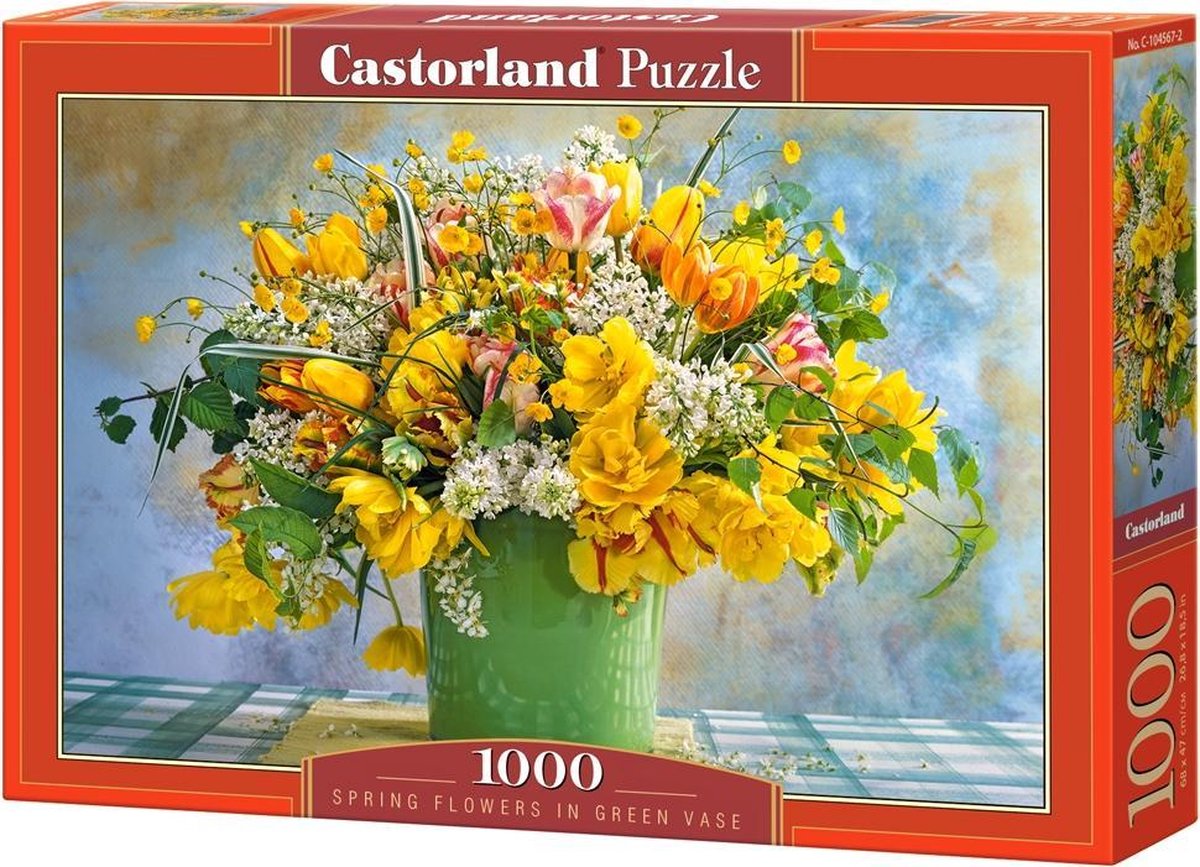 Castorland Frühlingsblumen in grüner Vase – Puzzle – 1.000 Teile – Satin-Finish – perfekte Passform – europäische Qualität