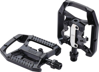 Bbb Cycling MTB-Pedale – Dualchoice – Kombinations-Fahrradpedale: SPD Anti-Rutsch-Plattformpedal – SPD-Pedale inklusive Schuhplatten – Schwarz – BPD-61