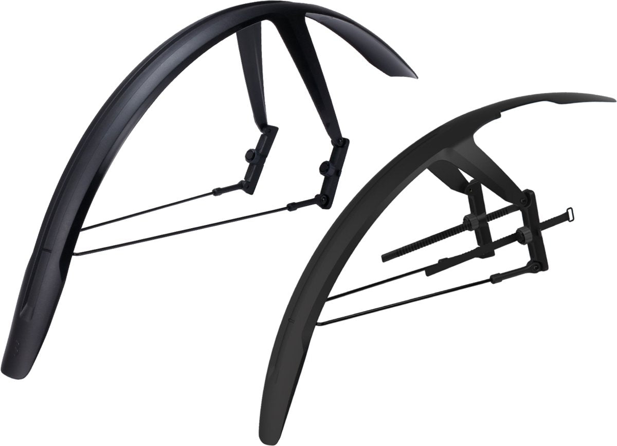 BBB Radschutzblech-Set – Discguard Plus – verstellbar, kompatibel mit Scheibenbremsen – Mountainbike-Rennrad – BFD-66S