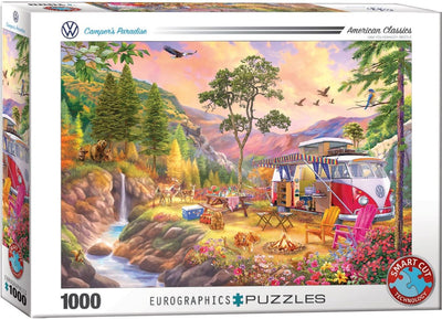 Eurographics Volkswagen – Camper's Paradise [Camper's Paradise] – Bigelow-Illustrationen – 1000 Teile 68 x 48 cm (B x H) – Puzzle