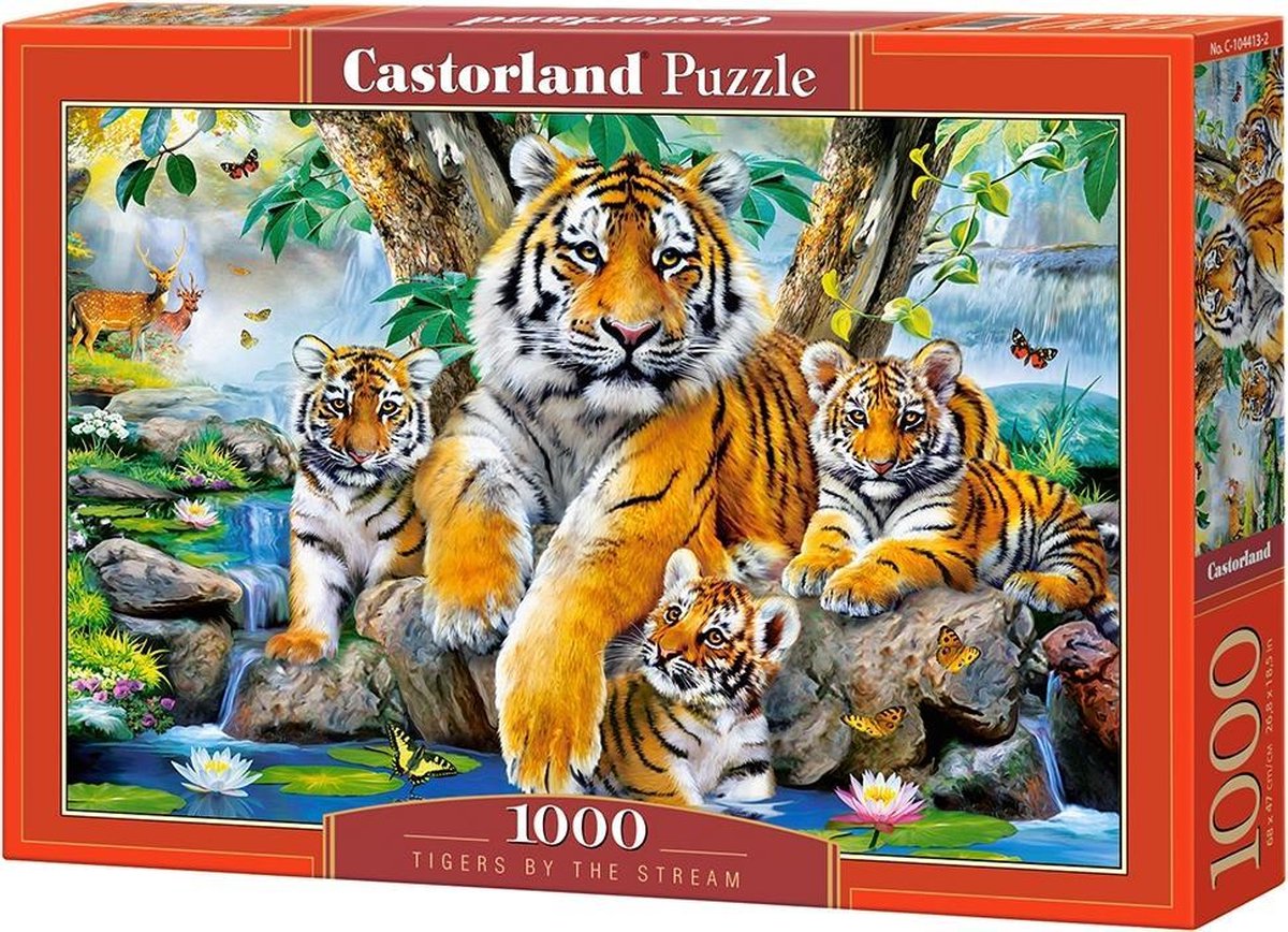 Castorland-Tiger am Bach – Puzzle – 1.000 Teile – Satin-Finish – perfekte Passform – europäische Qualität