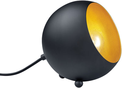 Rl lebe dein Licht Reality Billy - Tischlampe - Schwarz matt - Goldfarbe - exkl. 1x e14 max 28w - Schnurschalter