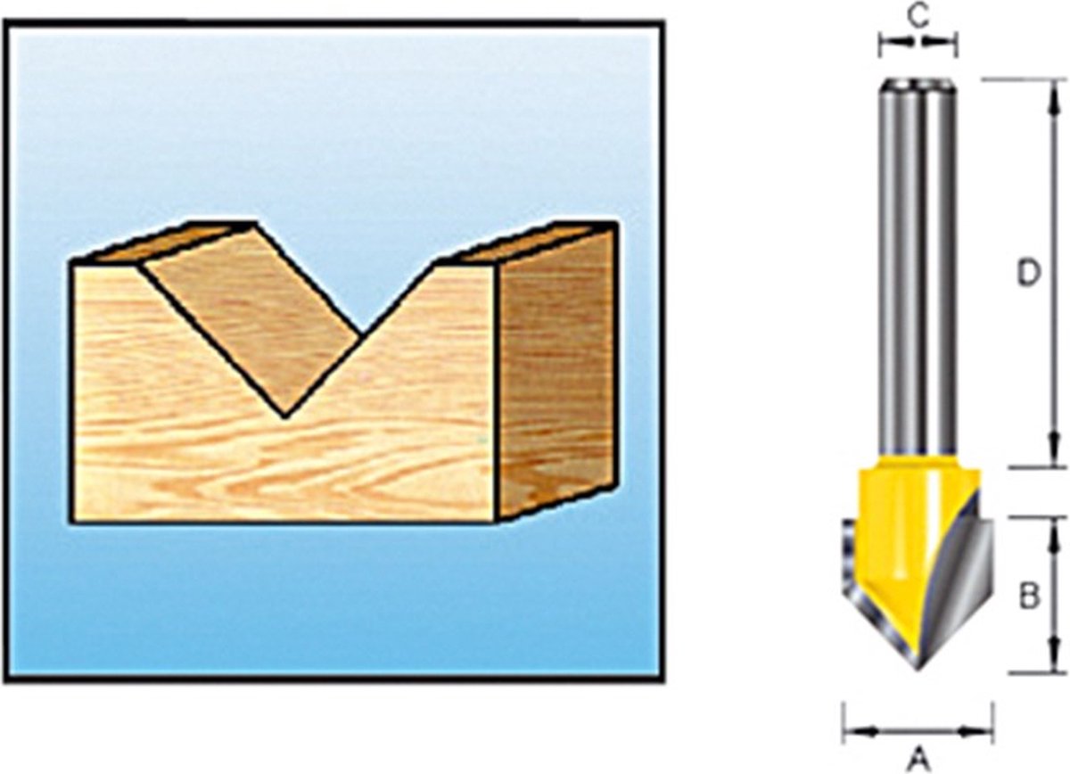 Zubehör für Makita V-Nutfräser HM 12,7 mm S=8 – D-10752