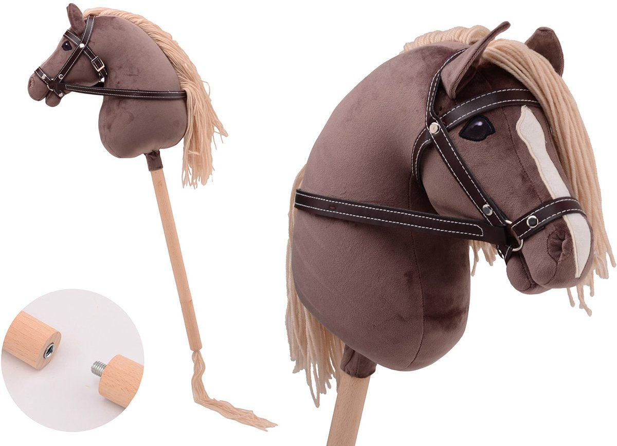 Johntoy Steckenpferd kurz mit Schweif Holly Horse Deluxe dunkelbraun