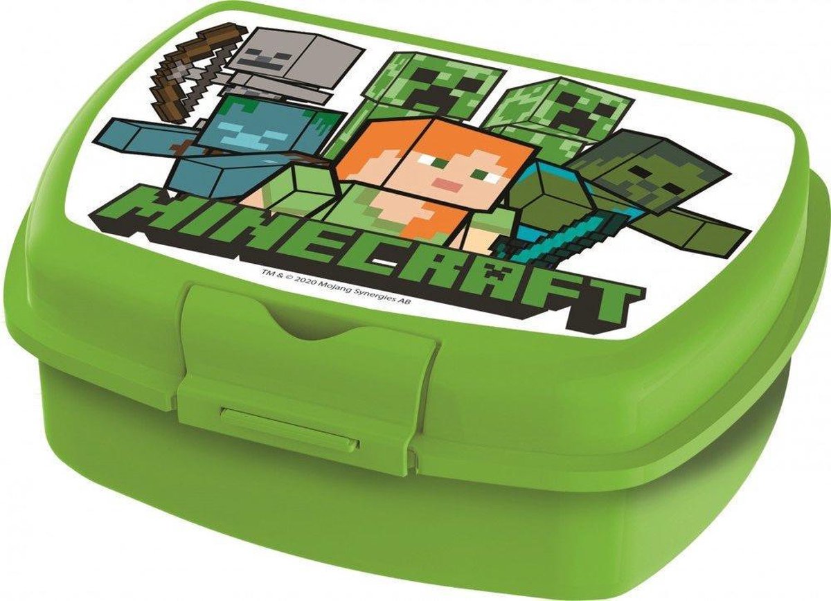 Stor Minecraft Alex mit Feinden Lunchbox-grün (verschiedenes) neu