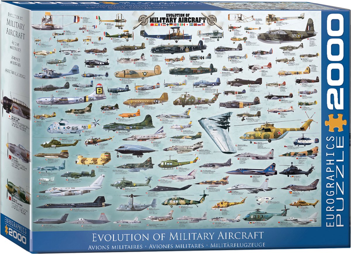 Eurographics – Entwicklung von Militärflugzeugen – 2000 Teile 97×68cm (B×H) – Puzzle