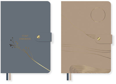 Kangaro-Notizbuch – weiche Szenen – A5 – Softcover – Linie – PU – 80 Gramm FSC – 160 Seiten – 2 Stück – k-pm01710006