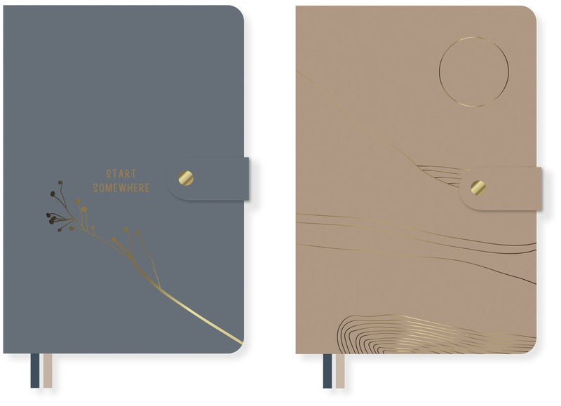 Kangaro-Notizbuch – weiche Szenen – A5 – Softcover – Linie – PU – 80 Gramm FSC – 160 Seiten – 2 Stück – k-pm01710006