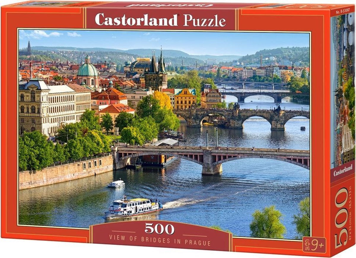 Castorland-Blick auf die Brücken in Prag – Puzzle – 500 Teile – satinierte Oberfläche – perfekte Passform – europäische Qualität