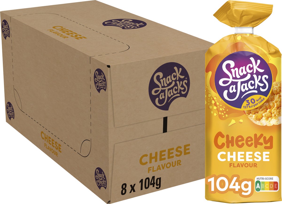 Snack a Jacks Reiswaffelkäse – Snack – 8 x 104 Gramm