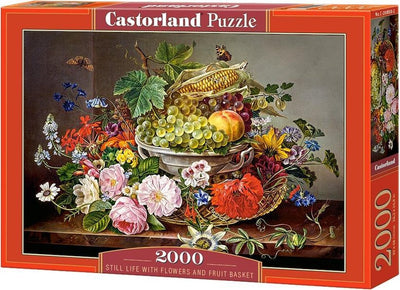 Castorland-Stillleben mit Blumen und Obstkorb – Puzzle – 2.000 Teile – Satin-Finish – perfekte Passform – europäische Qualität