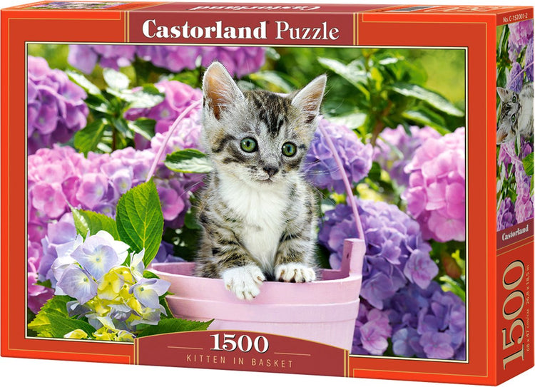 Castorland Kätzchen im Korb – Puzzle – 1.500 Teile – Satin-Finish – perfekte Passform – europäische Qualität