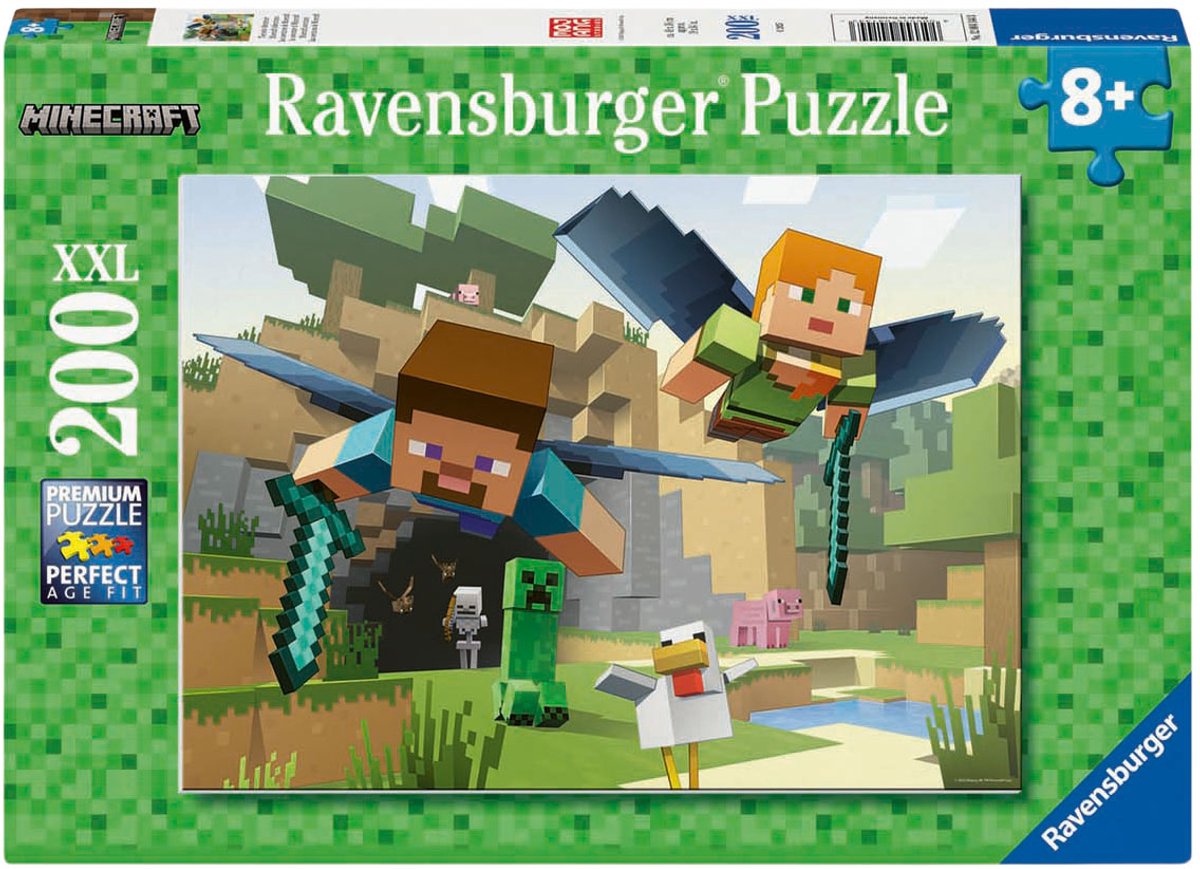 Ravensburger Puzzle Minecraft-Abenteuer – 200 Teile. xxl