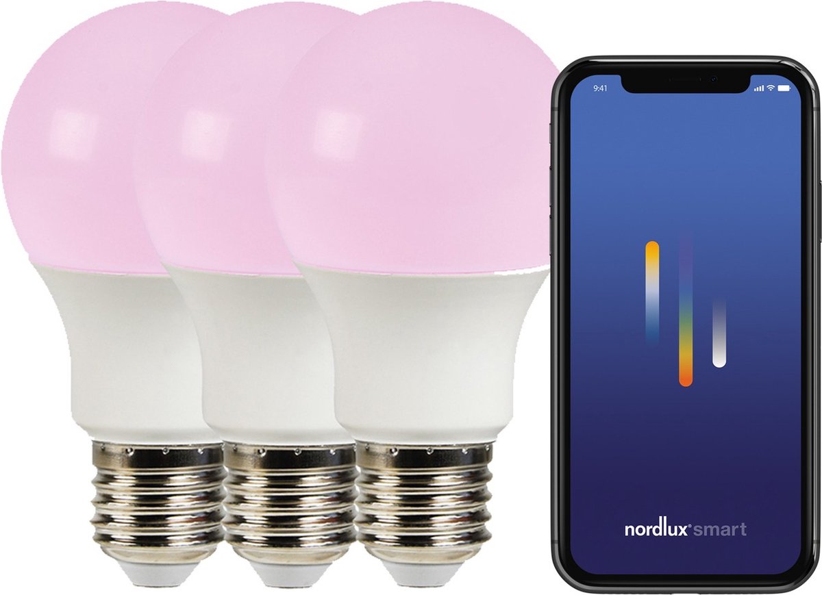 Nordlux A60-Lichtquelle-Smart-E27-RGB-3-Pack