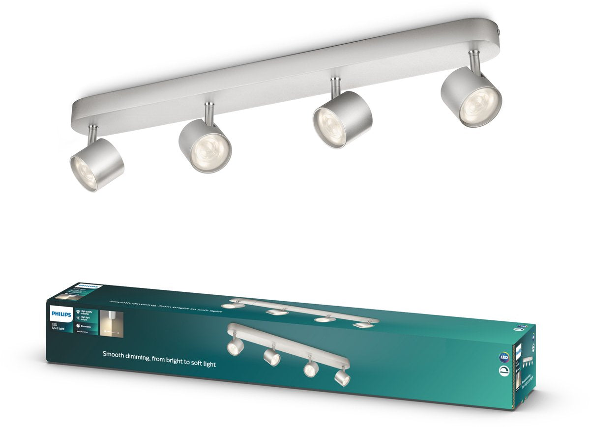 Philips LED Philips Star Aufbaustrahler – 4-flammig – Aluminium
