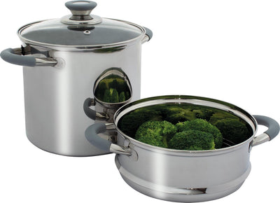 Eurotrail Kochpfanne mit Dampfgarer Corby 18 cm Edelstahl 3-teilig