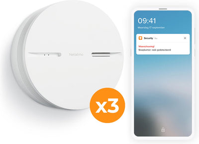Netatmo Smarter Rauchmelder mit WLAN – Smarter Rauchmelder – Funktioniert mit Google Home Apple Home Kit – Anschließbar – 10-Jahres-Batterie – 3 Stück