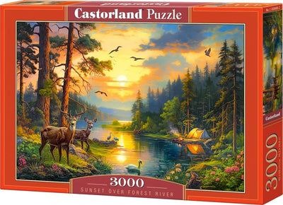 Castorland Sonnenuntergang über dem Waldfluss – Puzzle – 3000 Teile – satinierte Oberfläche – perfekte Passform – europäische Qualität