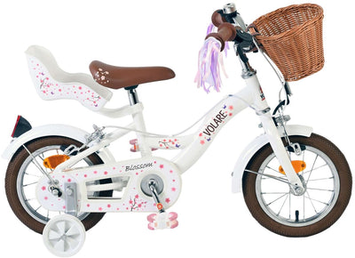 Volare Blossom Children's Bicycle Girls 12 Zoll weiße zwei Handbremsen