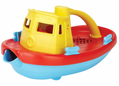 Schlafboot mit grünen Spielzeugen recycelt