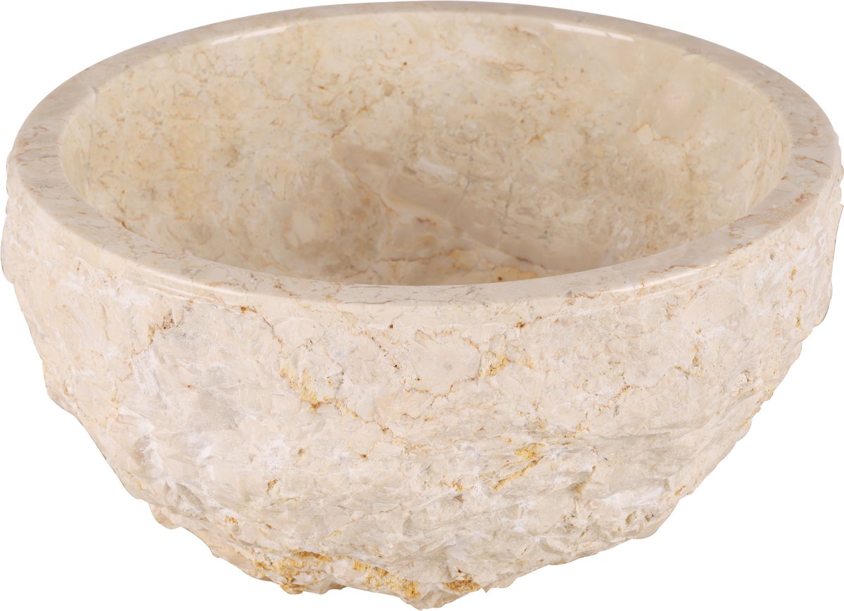 Differnz Asti Waschbecken – 38 cm – polierter Naturstein – Beige