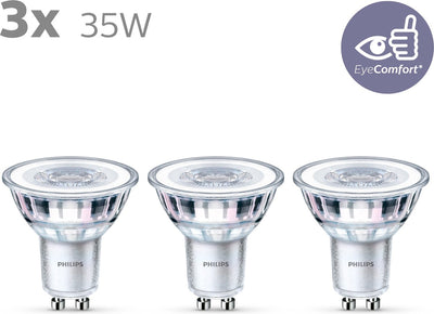 Philips LED-Energiesparstrahler – 35 W – GU10 – warmweißes Licht – 3 Stück – Energiekosten sparen