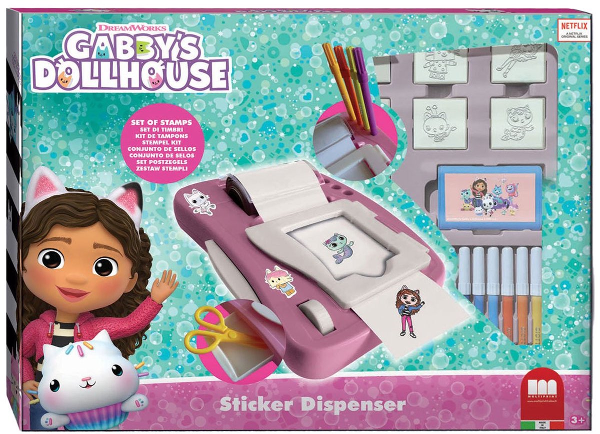 Multiprint Gabby's Dollhouse Sticker Machine Set