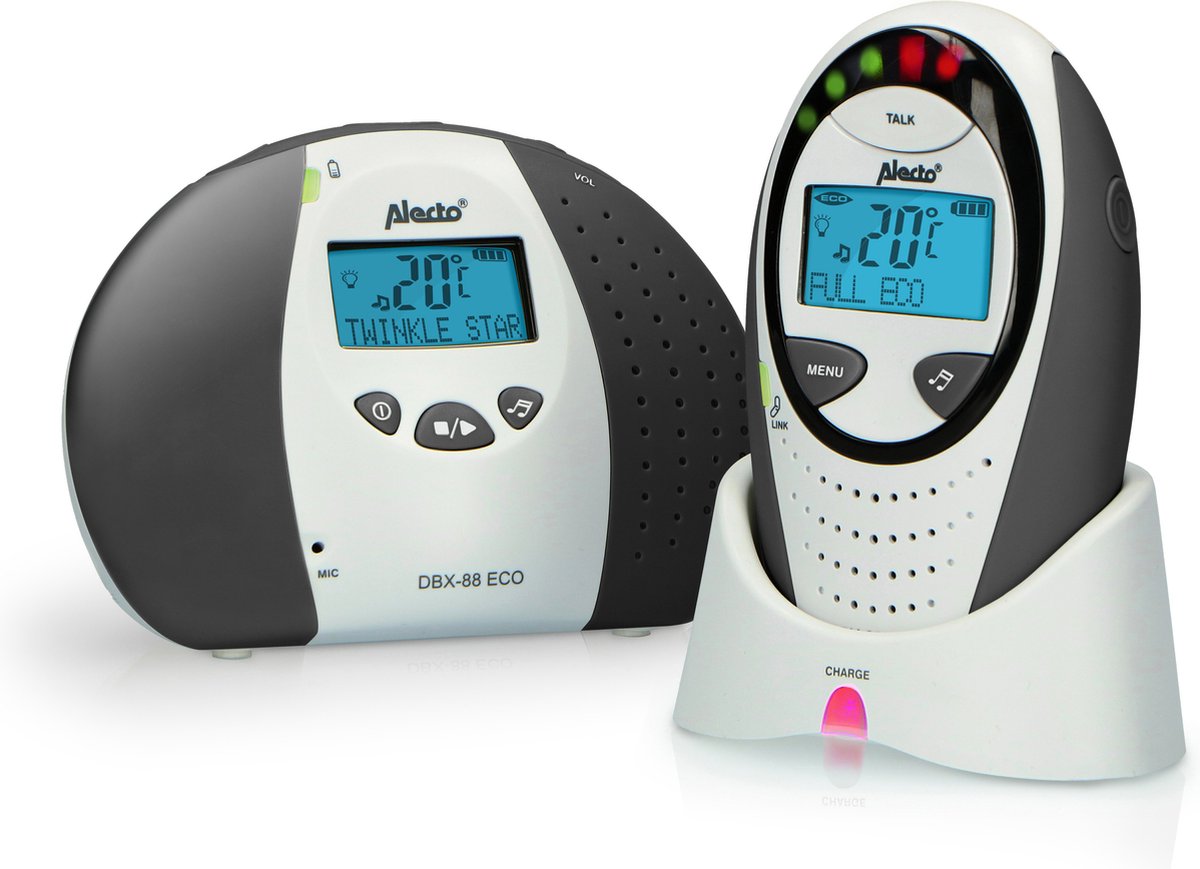 Alecto DBX-88 Limited – Full-Eco-Dect-Babyphone mit Display – Anthrazit